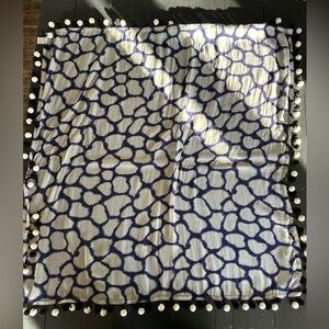 Diane Von Furstenberg Blue and White Textured Fabric